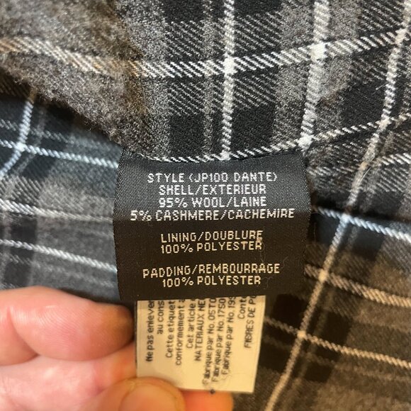 Men's FilaFil Platinum Wool & Cashmere Blend Charcoal Gray Coat (Med) - Picture 7 of 8